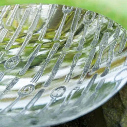 Knife, Fork, Spoon Pewter Bowl