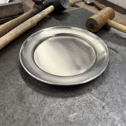 Antique Finish Pewter Plate Large