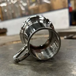 All Gone Etched Glass Base Pewter Mug