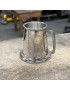 Lined Square Handled Baby Pewter Mug