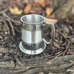 Double Lined Part Satin Pewter Tankard Half Pint