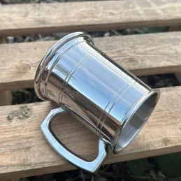 Double Lined Satin Pewter Tankard Half Pint
