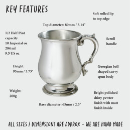 Standard Georgian Tankard Half Pint