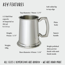 Standard Plain Tankard Half Pint