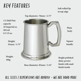 Standard Plain Tankard Half Pint