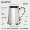 Double Band Monarch Pewter Tankard