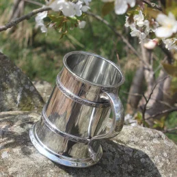 Double Celtic Bands Pewter Tankard
