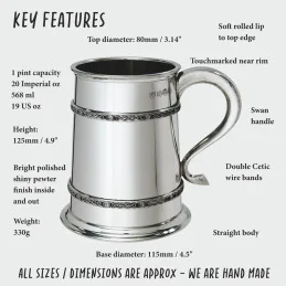 Double Celtic Bands Tankard