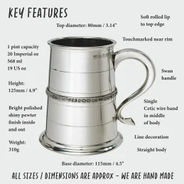 Single Celtic Band Tankard
