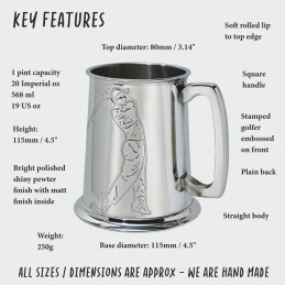 Embossed Golfer Tankard