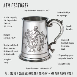 Football Scene Pewter Tankard