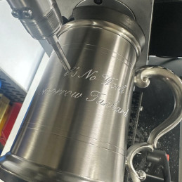 Antique Fancy Handle Pewter Tankard	Antique Fancy Handle Pewter Tankard