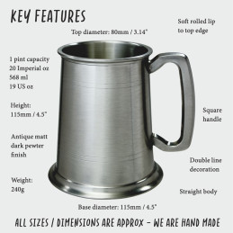 Antique Finish Pewter Tankard