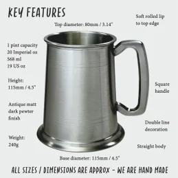 Antique Finish Pewter Tankard