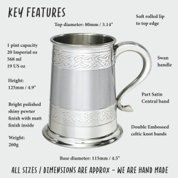Embossed Celtic Bands Tankard