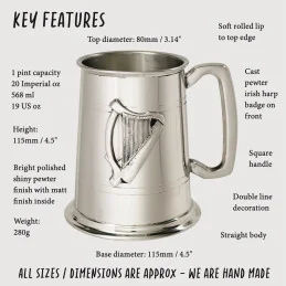 Irish Harp Tankard