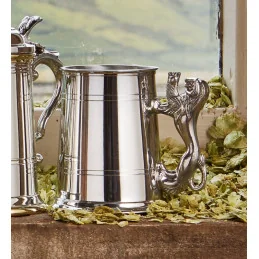 Lion Handle Pewter Tankard