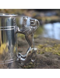 Lion Handle Pewter Tankard