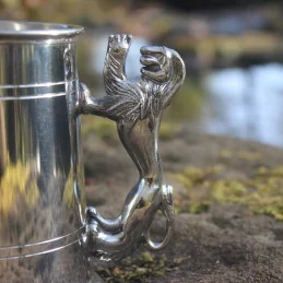 Lion Handle Pewter Tankard