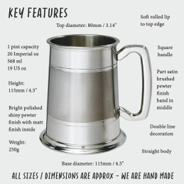 Part Satin Lined Tankard