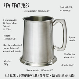 Plain Satin Finish Tankard