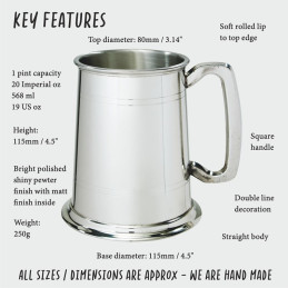 Standard Double Lined Tankard