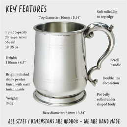 Jacobean Pewter Tankard
