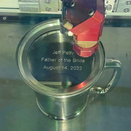 	Plain Pewter Tankard With Glass Base