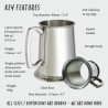 	Plain Pewter Tankard With Glass Base