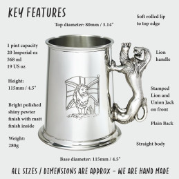Union Jack Lion Handle Tankard