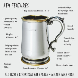 Hallam Pewter & Brass Tankard