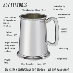 Plain Heavy Pewter Tankard