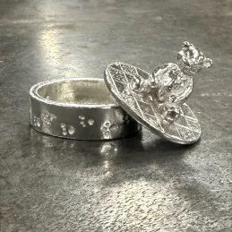  Teddy Bear Pewter Trinket Box