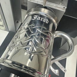 Islay Celtic Embossed Pewter Tankard
