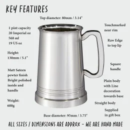 Hereford Satin Pewter Tankard