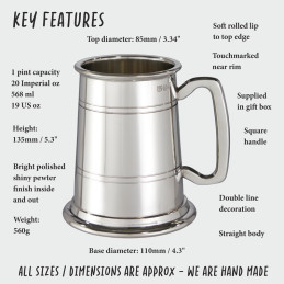 	Lined Suffolk Pewter Tankard