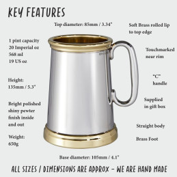 Wortley Pewter and Brass Tankard