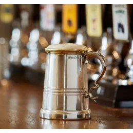 Pewter and Brass Worcester Tankard