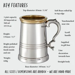 Pewter and Brass Worcester Tankard