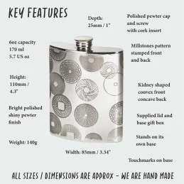 Millstones Kidney Hip Flask