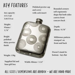 Millstones Pocket Flask 4oz