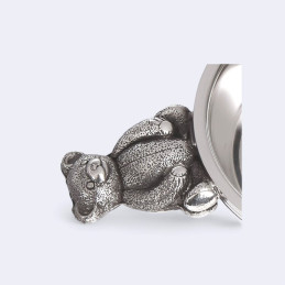 Teddy Bear Handle Pewter Quaich