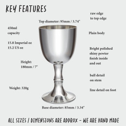 Red Wine Pewter Goblet