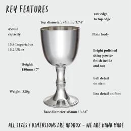 Red Wine Pewter Goblet
