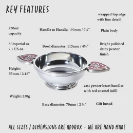 Red Heart Highlands Pewter Quaich