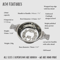 Claddagh Pewter Quaich