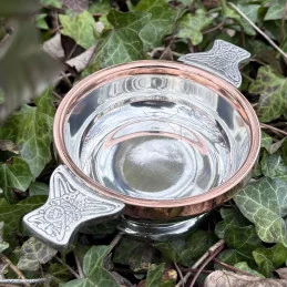 Copper Rim Pewter Quaich, Medium Copper Rim Pewter Quaich, Medium