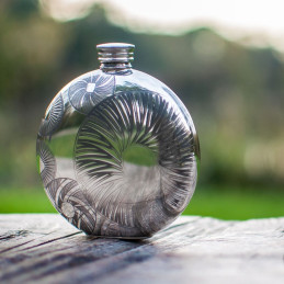Millstones Round Pewter Flask	Millstones Round Pewter Flask