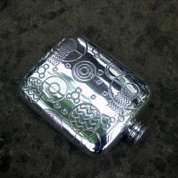 Retro Style Pewter Pocket Flask