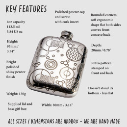 Retro Style Pewter Pocket Flask